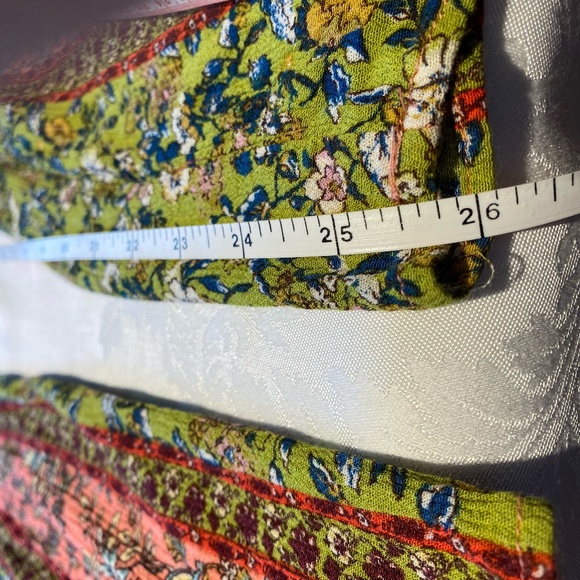 Easel Anthropologie Floral Vibrant Wide Leg Bell Bottom Boho Jumpsuit. Sz M - Picture 15 of 16